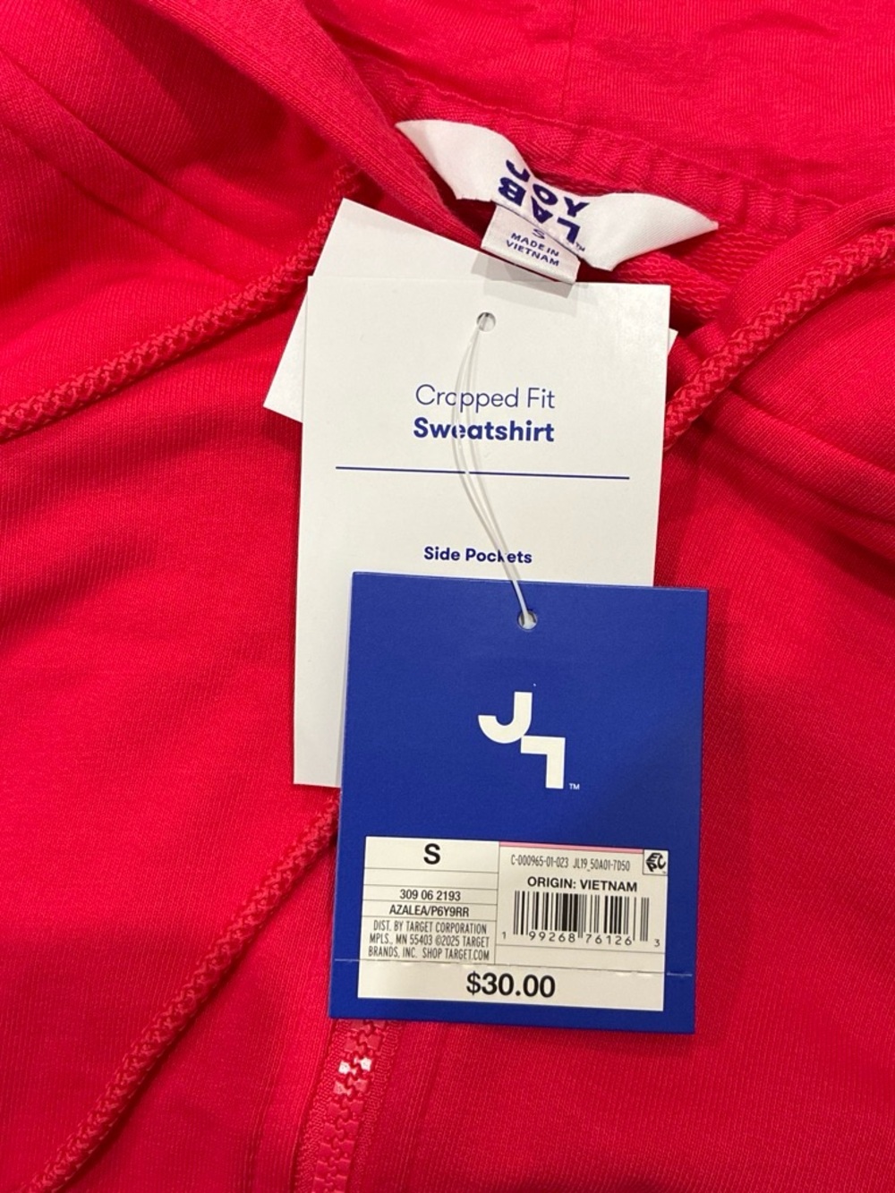 Joy lab hot pink cropped hoodie - Picture 2 of 3